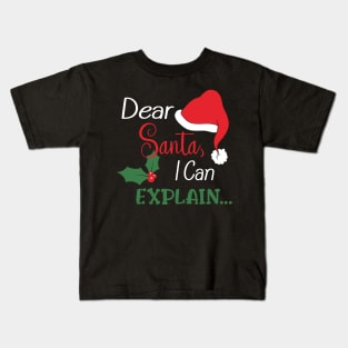 Dear Santa (Light Text) Kids T-Shirt